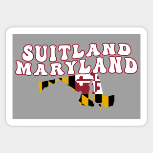 Suitland Maryland Retro Wavy 1970s Text Sticker